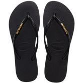 Women's Slim Logo Metallic Flip Flops