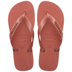 Women's Top Logo Metallic Flip Flops