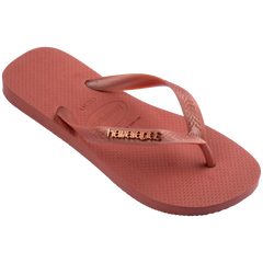 Women's Top Logo Metallic Flip Flops
