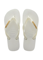 Women's Top Logo Metallic Flip Flops