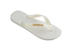 Women's Top Logo Metallic Flip Flops