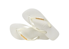 Women's Top Logo Metallic Flip Flops