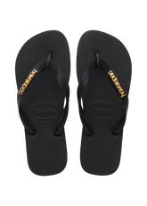 Women's Top Logo Metallic Flip Flops