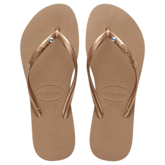 Women's Slim Crystal Flip Flops