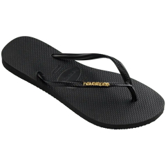 Women's Slim Logo Metallic Flip Flops