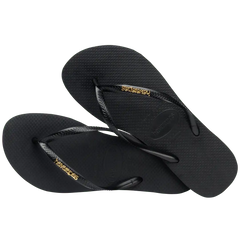 Women's Slim Logo Metallic Flip Flops