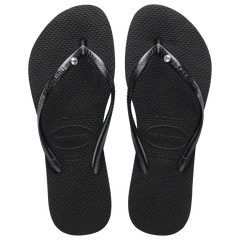 Women's Slim Crystal Flip Flops