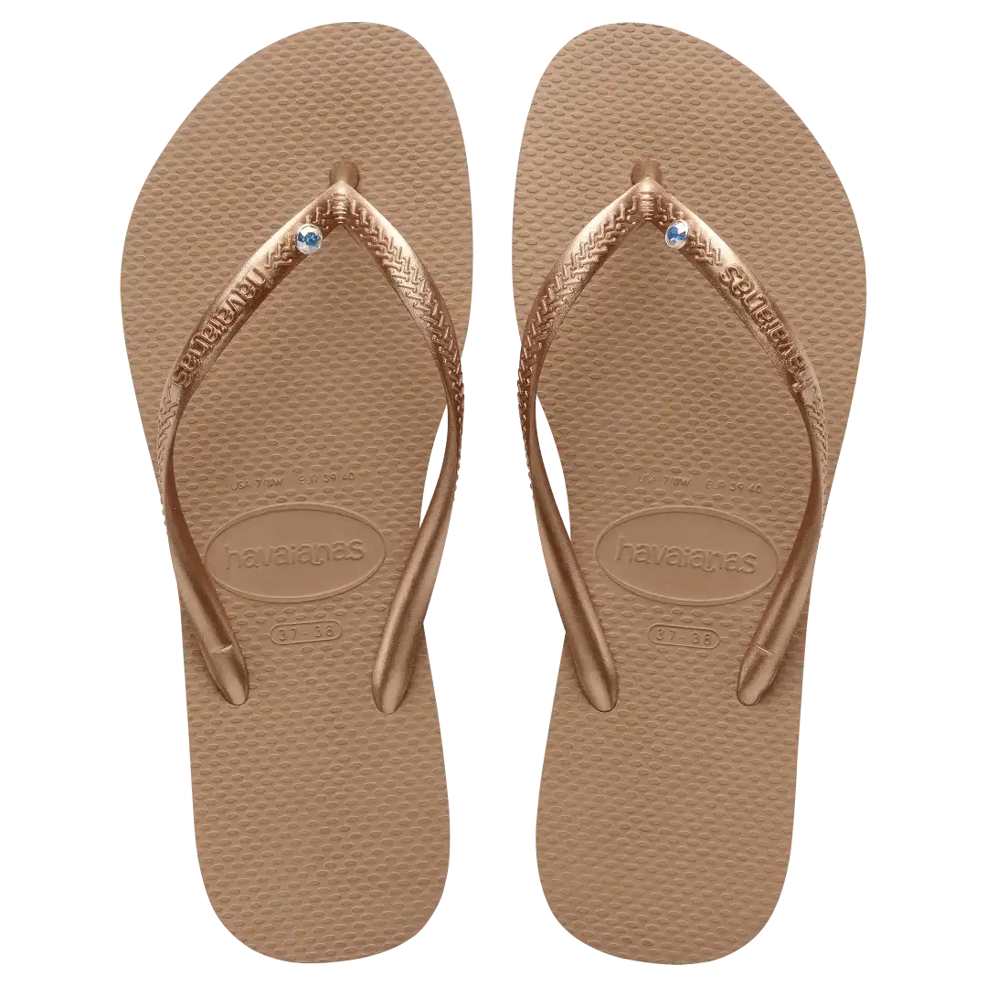 Women's Slim Crystal Flip Flops