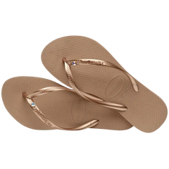Women's Slim Crystal Flip Flops